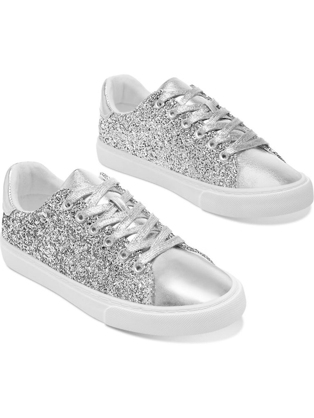 Glitter Sparkly Low Top Sequin Lace-Up Tennis Shoes | Comfortable Bling Walking